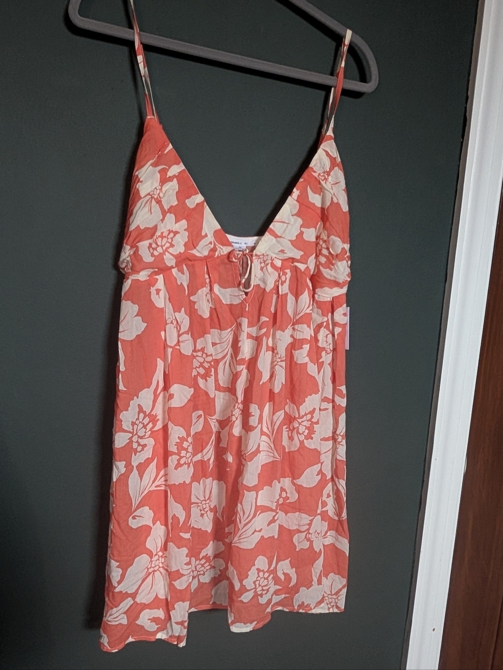 O'Neil NWT Coral Floral Spaghetti Strap Cover-up
